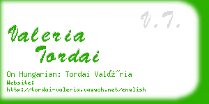 valeria tordai business card